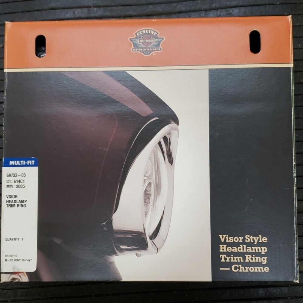 Harley-Davidson chrome visor headlamp trim ring